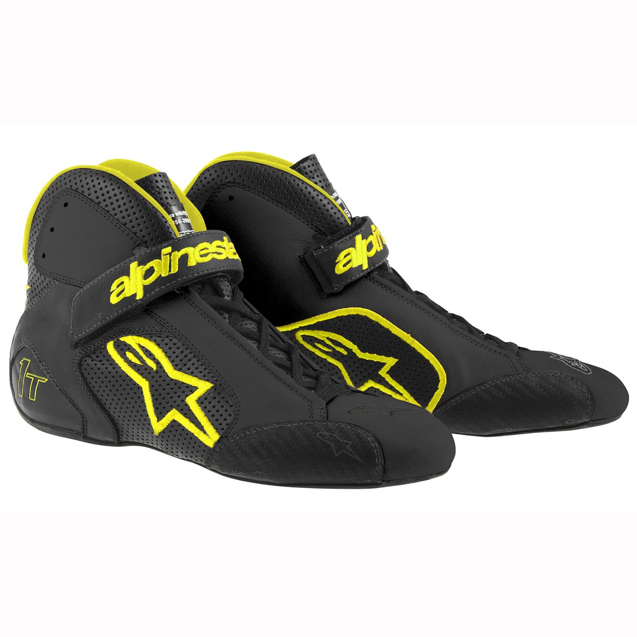 Alpinestars Tech 1-T Bottes race noire jaune fluo