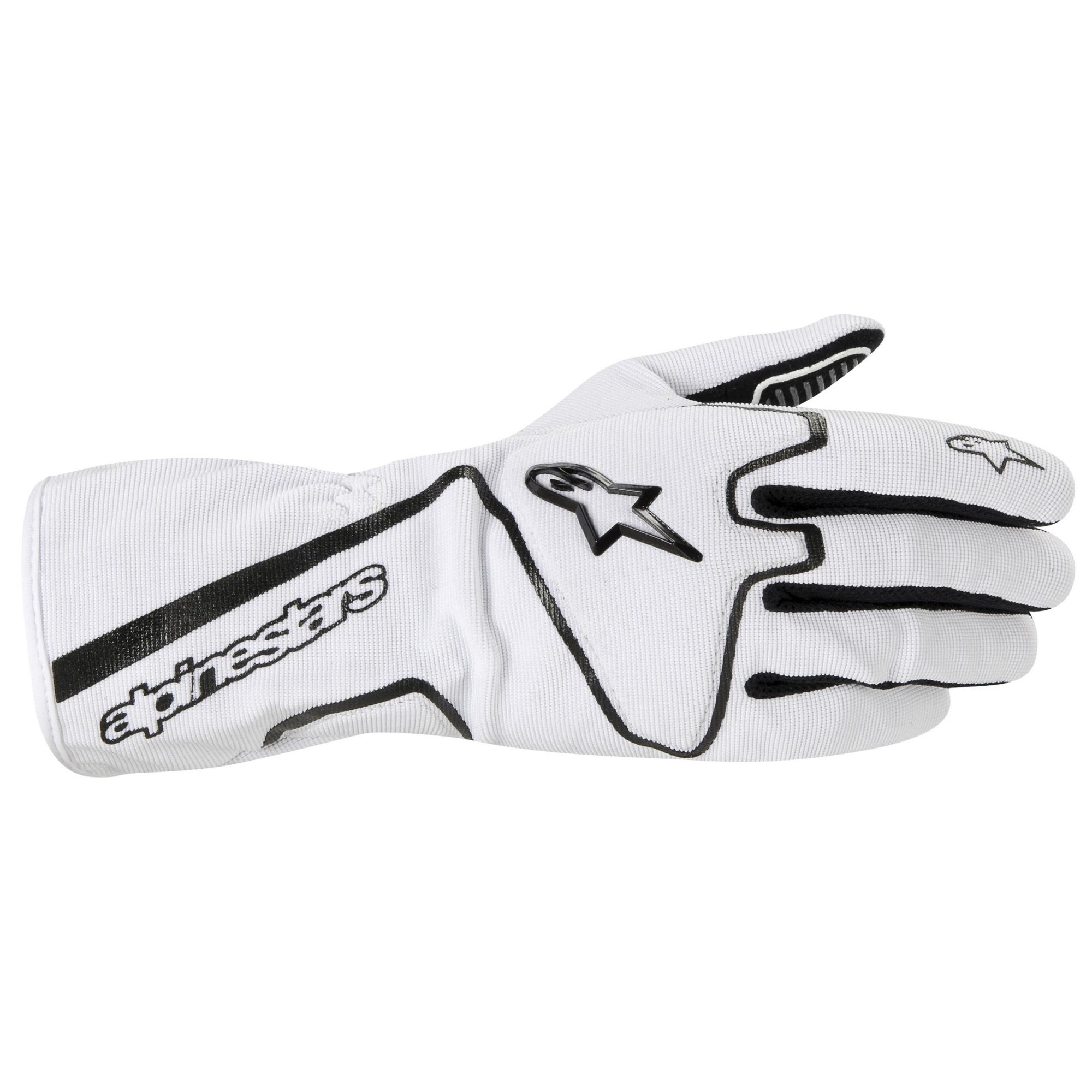 Gants de kart de course de la technologie 1-K d'Alpinestars blancs