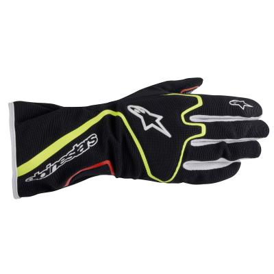 Noir/jaune de gants de kart de course de la technologie 1-K d'Alpinestars